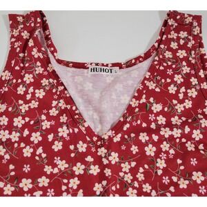 Huhot Womens Floral Sundress Dress Size L Sleeveless Knee Length Stretch 1374